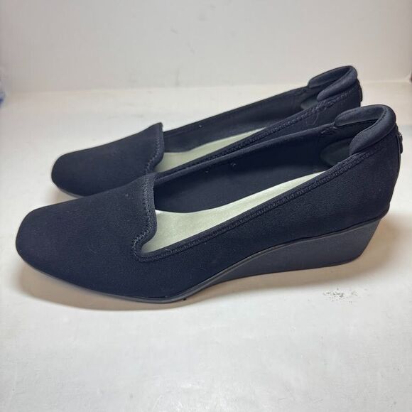 Anne Klein Womens 9 M Black Winnefred Slip On Wedge Heels NIB GY7 - Picture 4 of 5